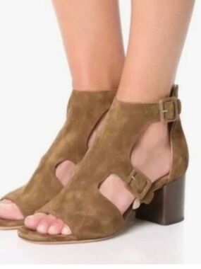 rag & bone Matteo Suede Cutout Ankle Strap Sandals Sz 38 1/2